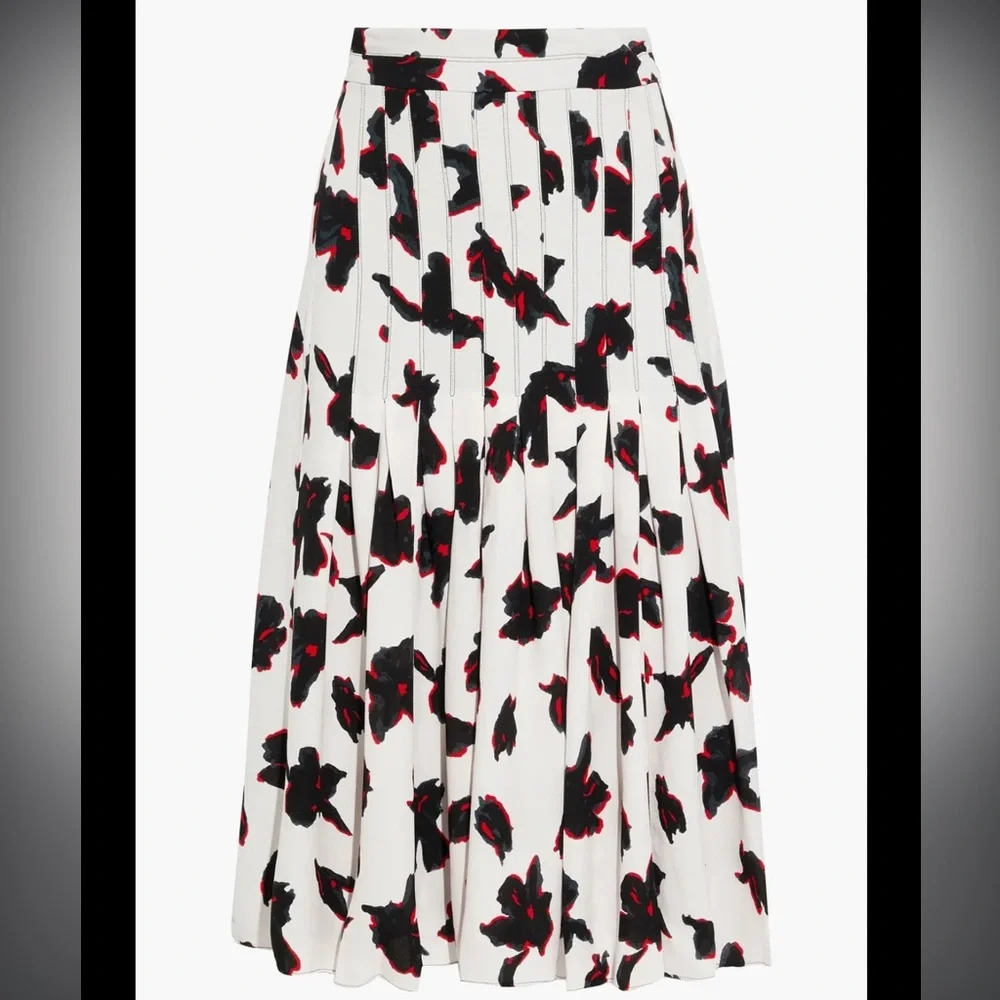 Proenza Schouler Pleated printed crepe skirt, size 4